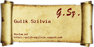 Gulik Szilvia névjegykártya